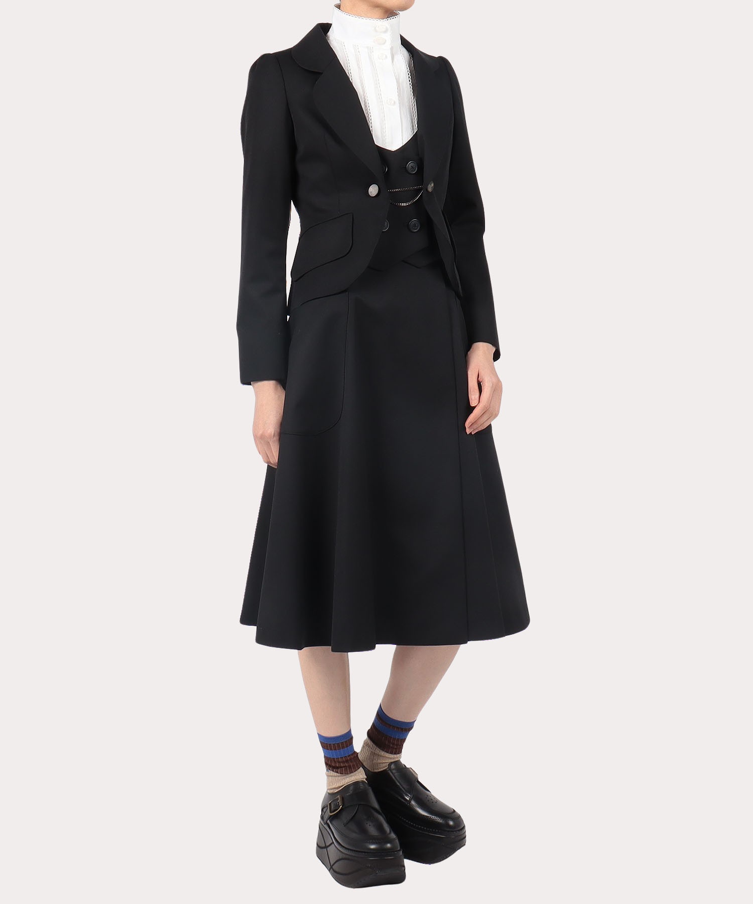 ヴィヴィアン ウエストウッド スーツ ウール 黒 ライディング スカート 