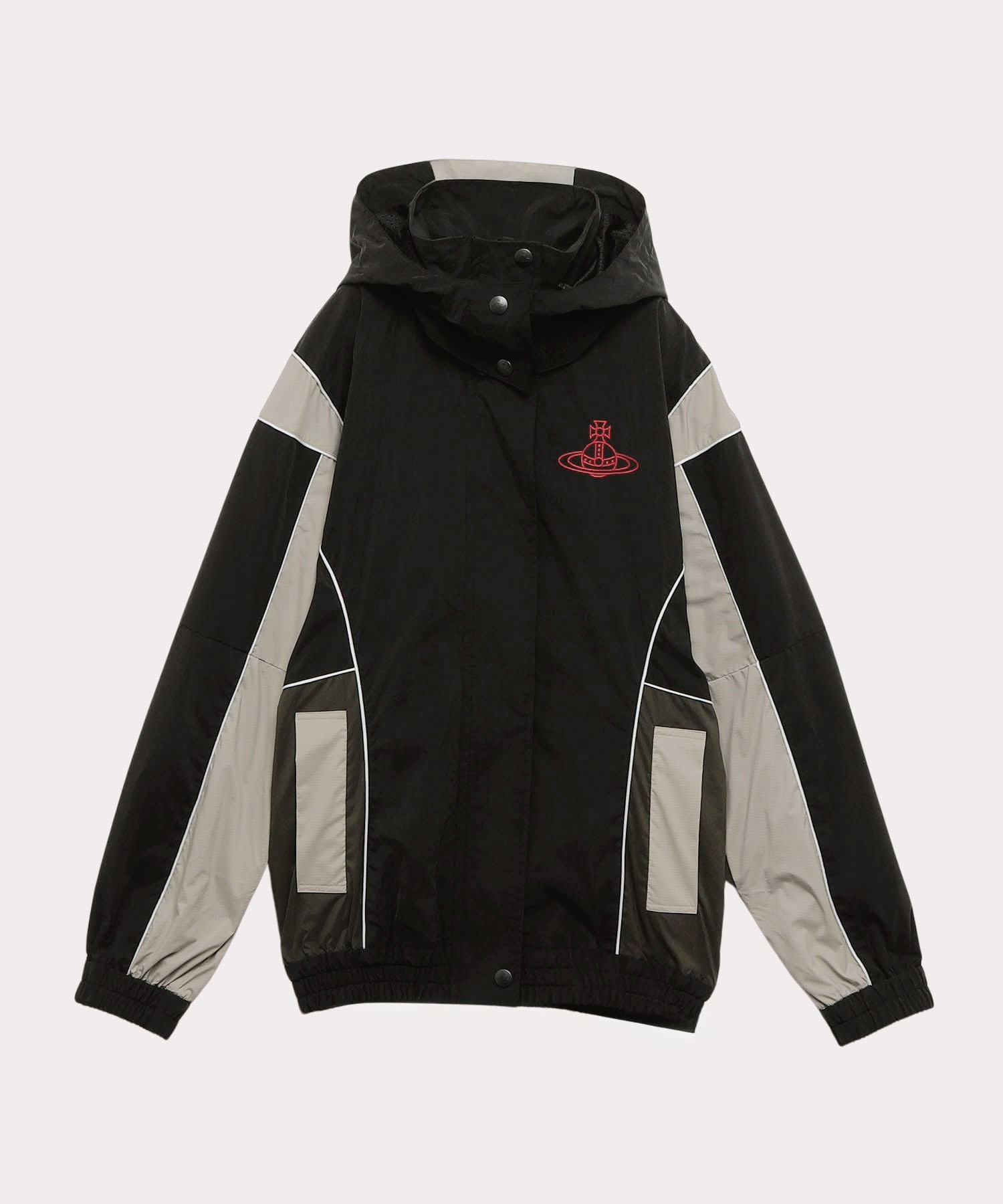 ナイロンリップ ウィンドジャケット(ブラック)（レディース  
