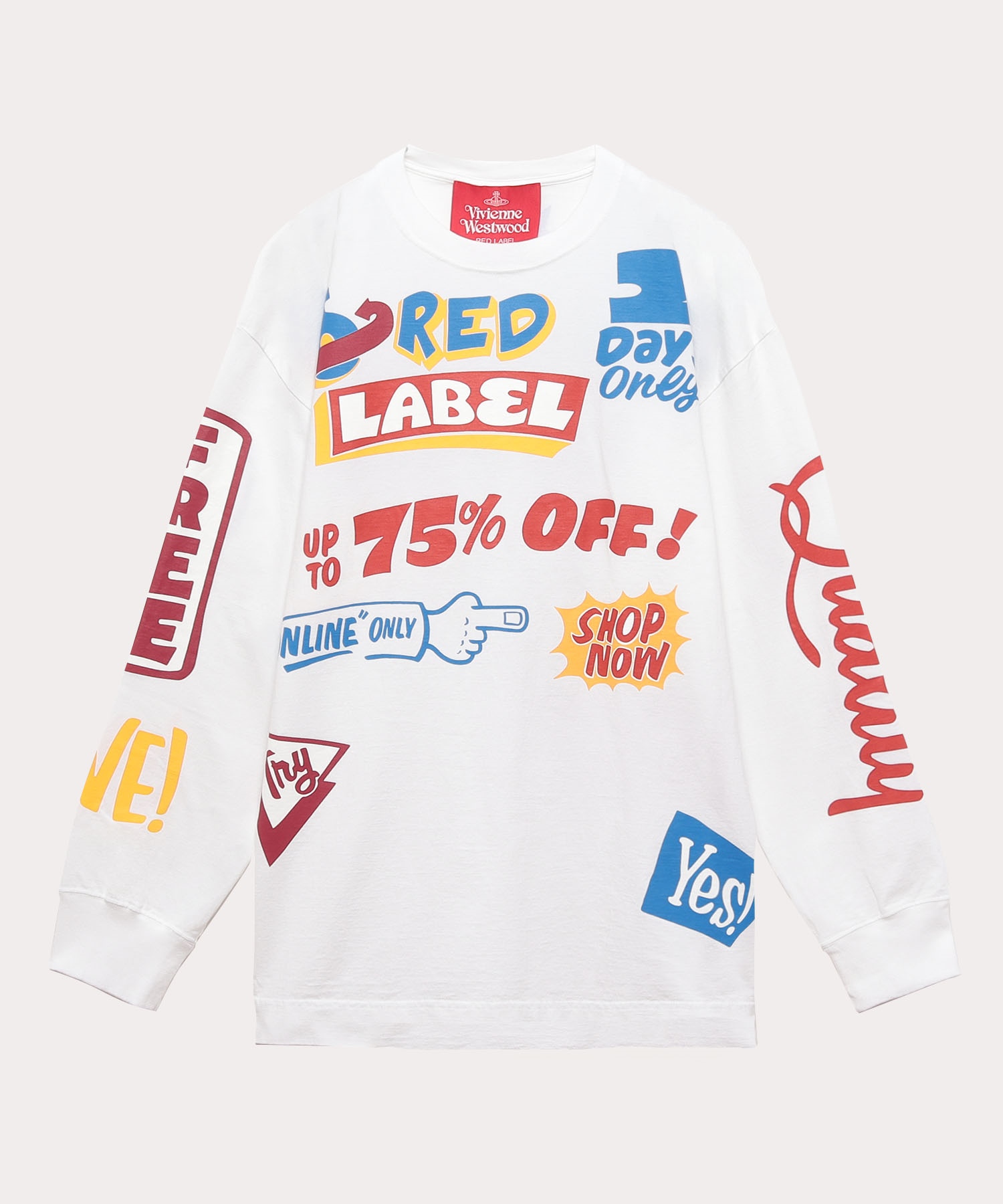 EVERYTHING MUST GO ビーフィー 長袖Tシャツ(ホワイト 