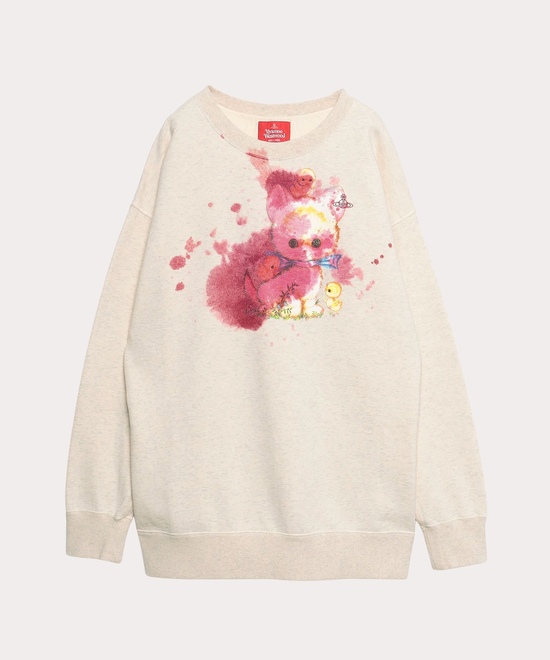KITTY WITH WINE STAINS オーバーサイズスウェット