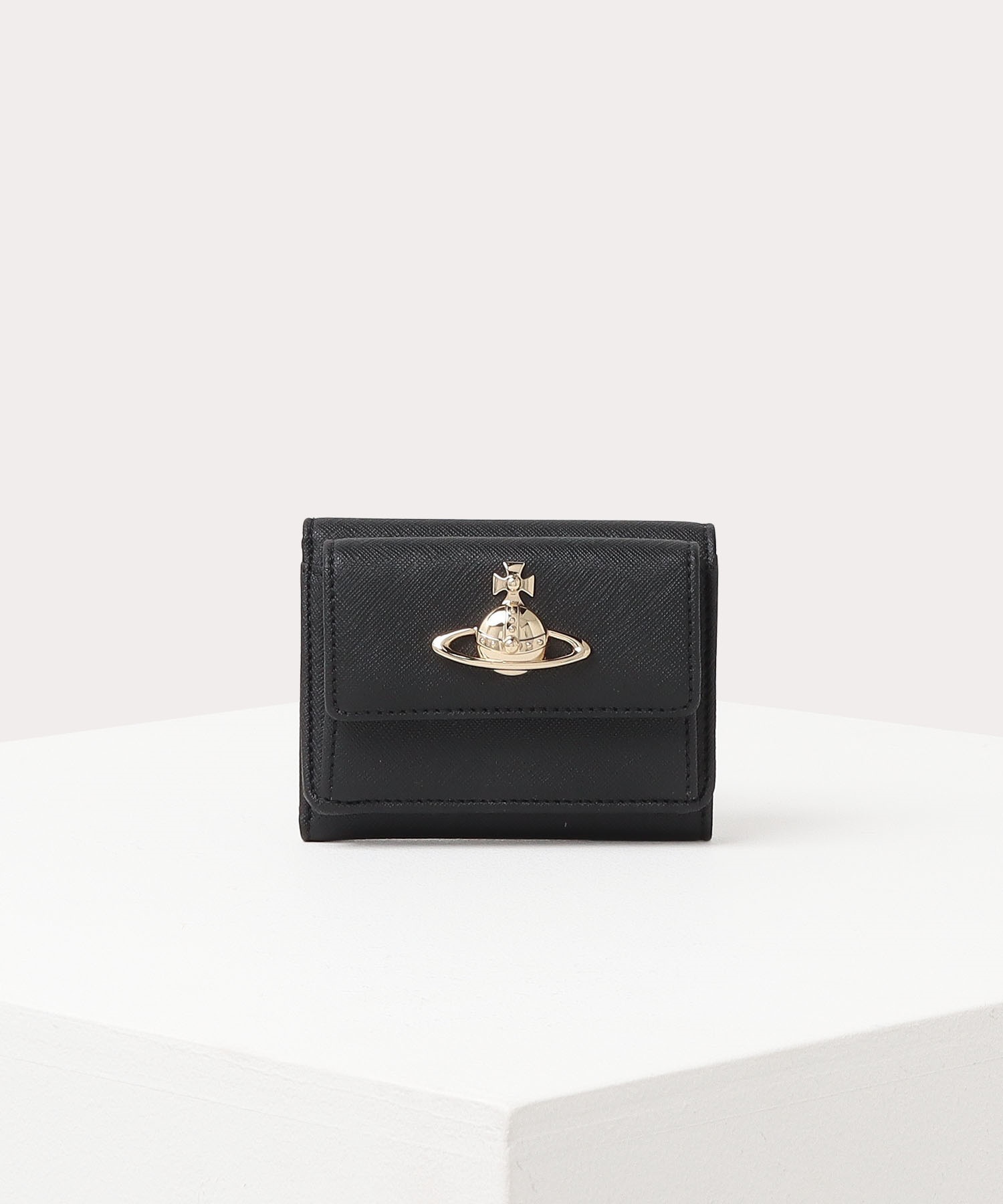 BIOGREEN SAFFIANO 三つ折りミニ財布(ブラック)（メンズ）（149706SW17 