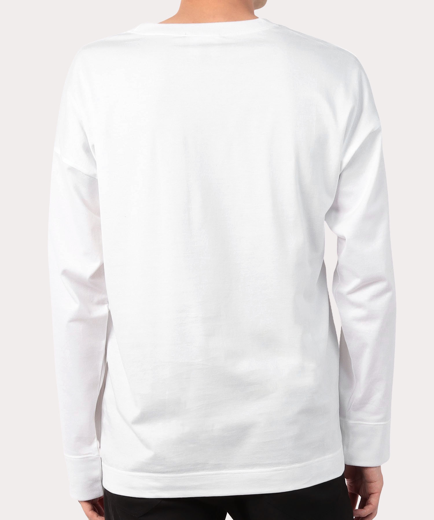 ORB＆フラワー トライアングル長袖Tシャツ(ホワイト)（メンズ 