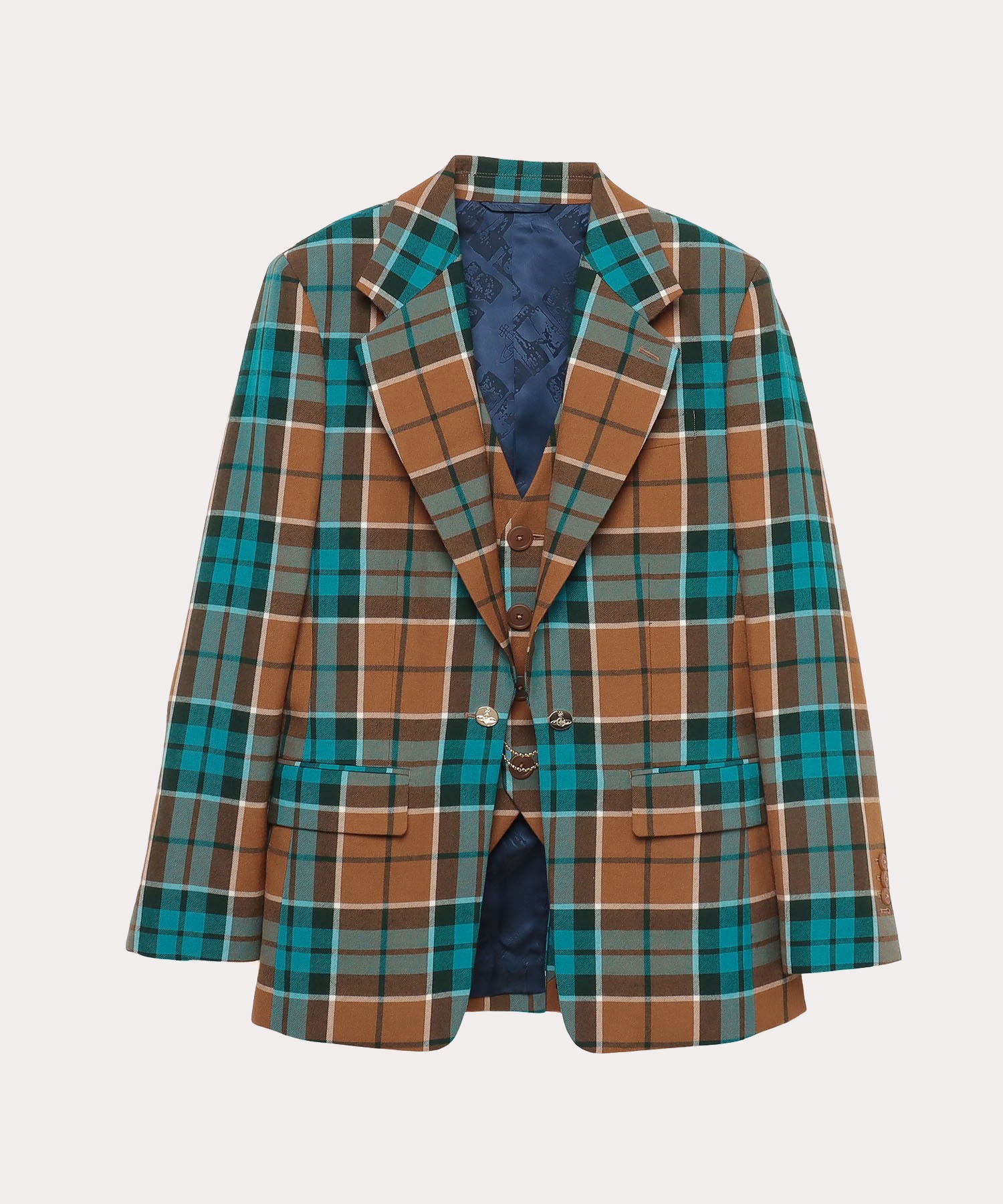 Tartan ウェストコートジャケット ブラウン メンズ ウェアすべて ジャケット ブルゾン 公式通販 ヴィヴィアン ウエストウッド Vivienne Westwood