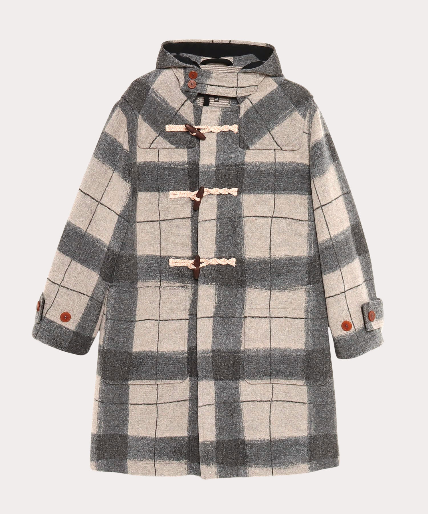 MESSY TARTAN ダッフルコート(グレー)（メンズ）（2390554017 ...