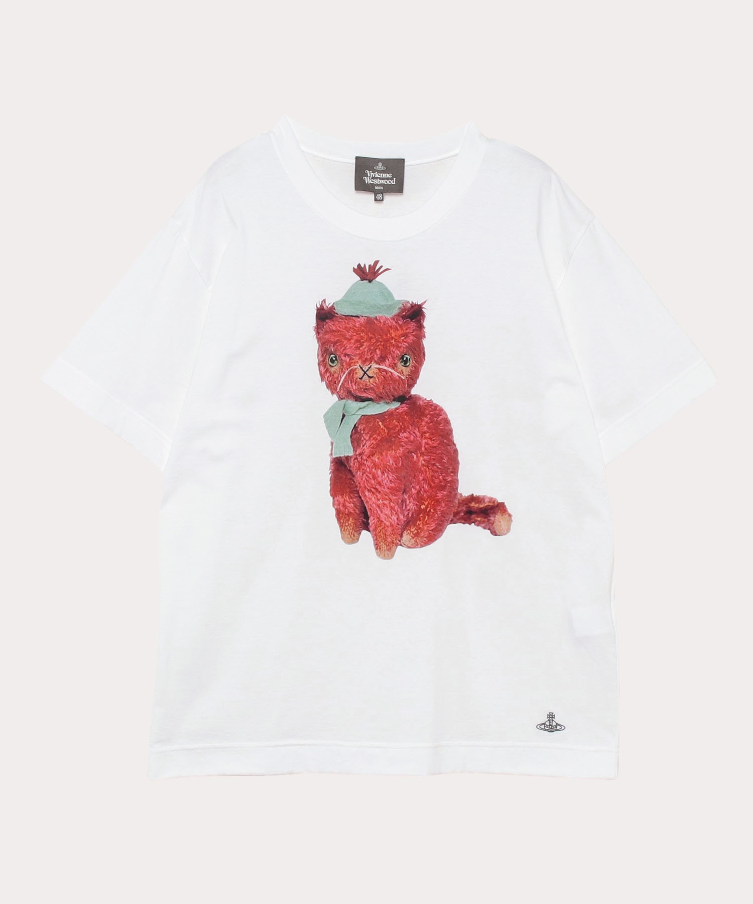 CHILDHOOD KITTY CAT リラックス Tシャツ(ホワイト)（メンズ