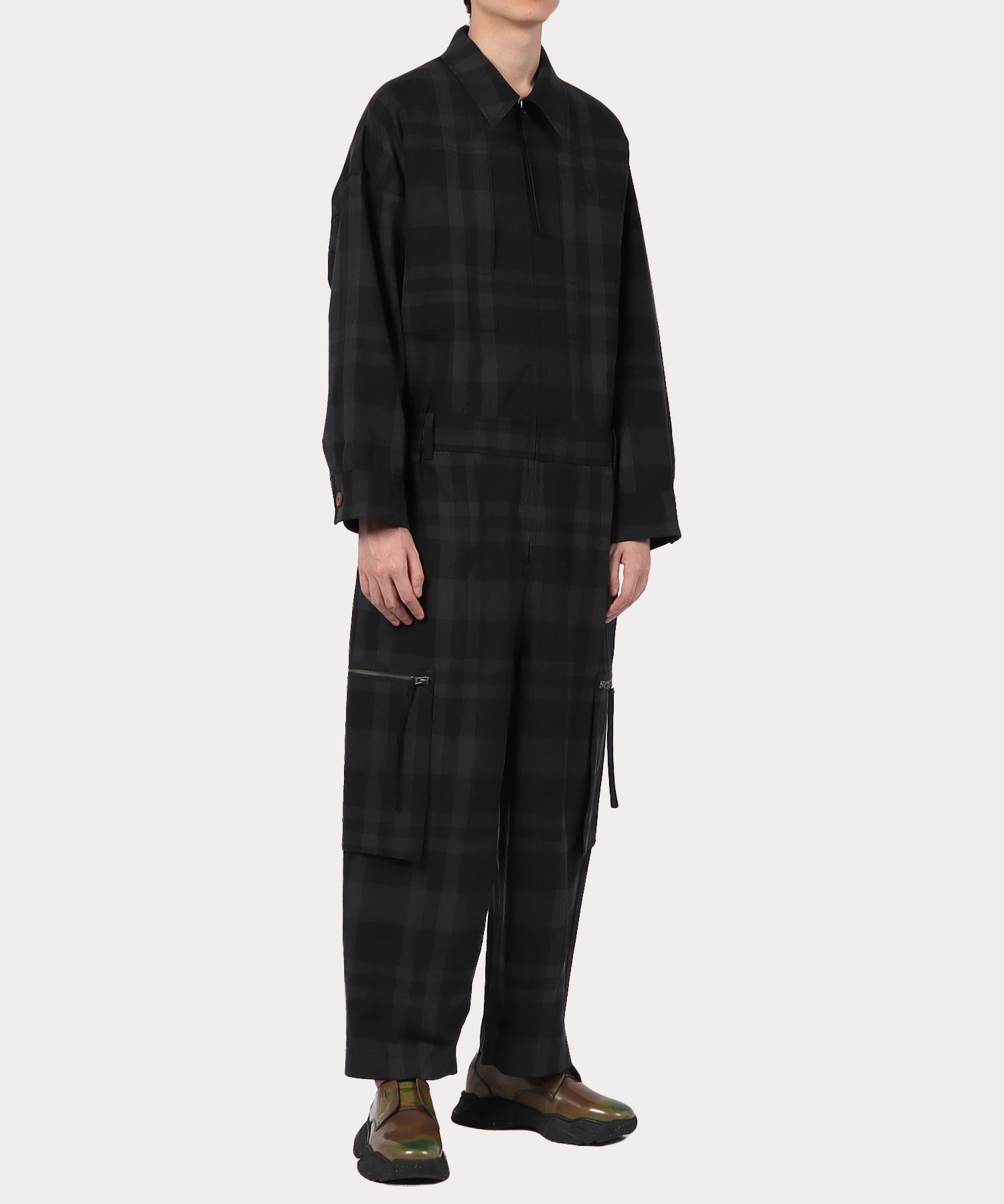 CUBIST CHECK ジャンプスーツ(ブラック)（メンズ）（1490233307 