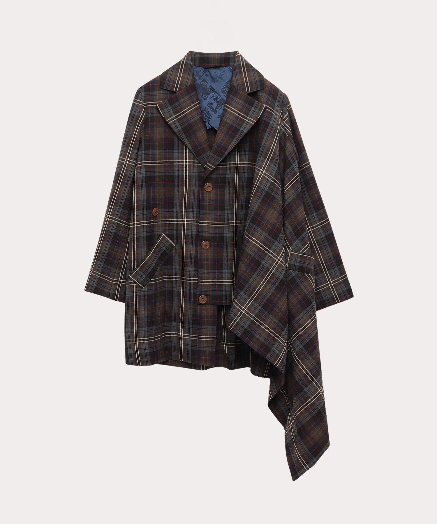 BRICK TARTAN ASYMMETRY ケープコート(ブラウン)（メンズ）（2490234013）｜ウェアすべて(コート・アウター)｜【公式通販】 ヴィヴィアン・ウエストウッド（Vivienne Westwood）