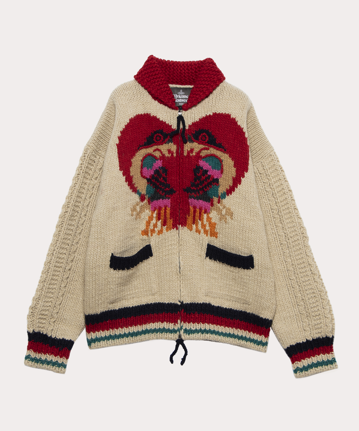 TWIN EAGLES CHUNKY ニットカーディガン(ブラウン)（メンズ  