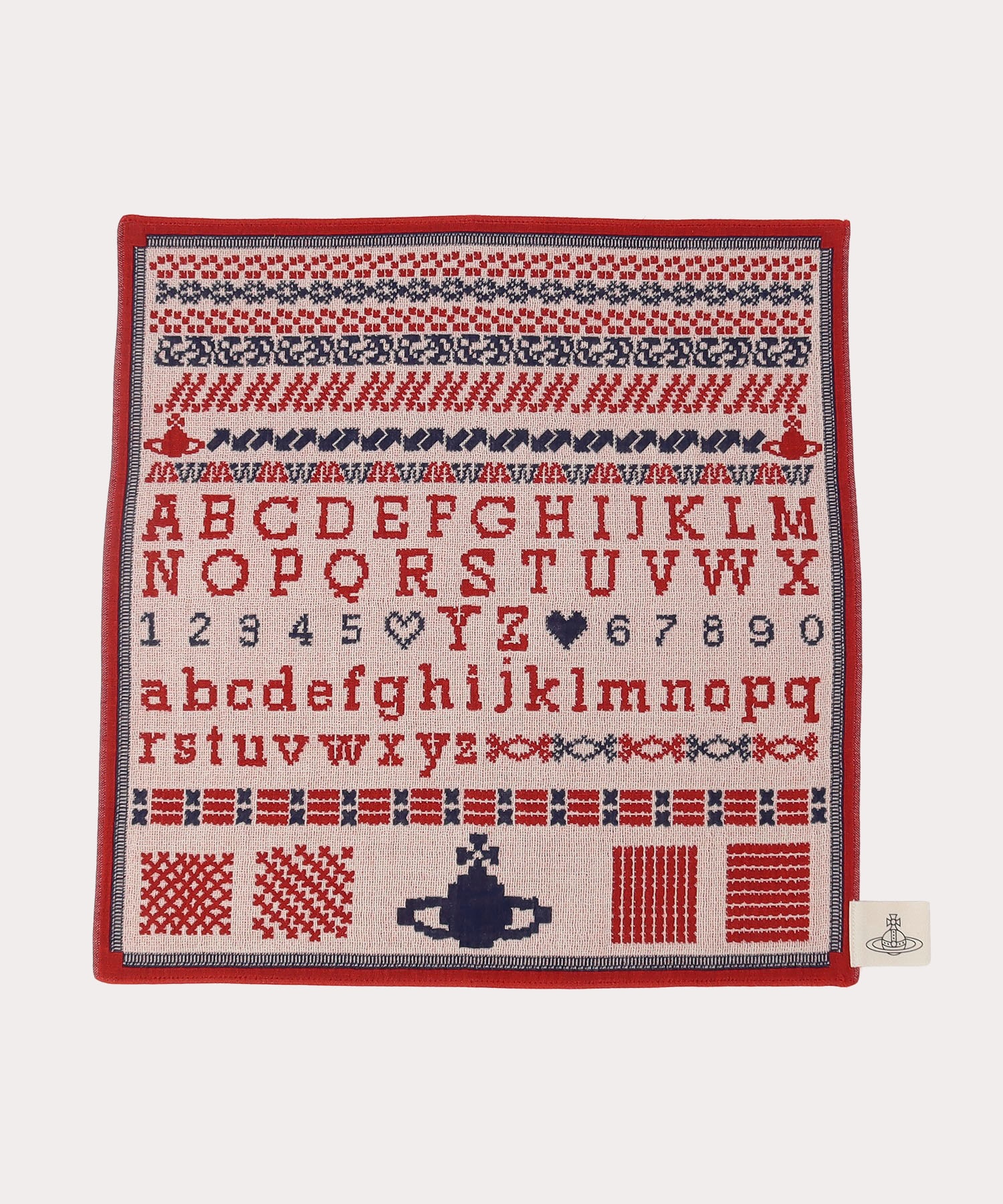 CROSS STITCH ALPHABET ガーゼハンカチーフ(ベージュ)（レディース