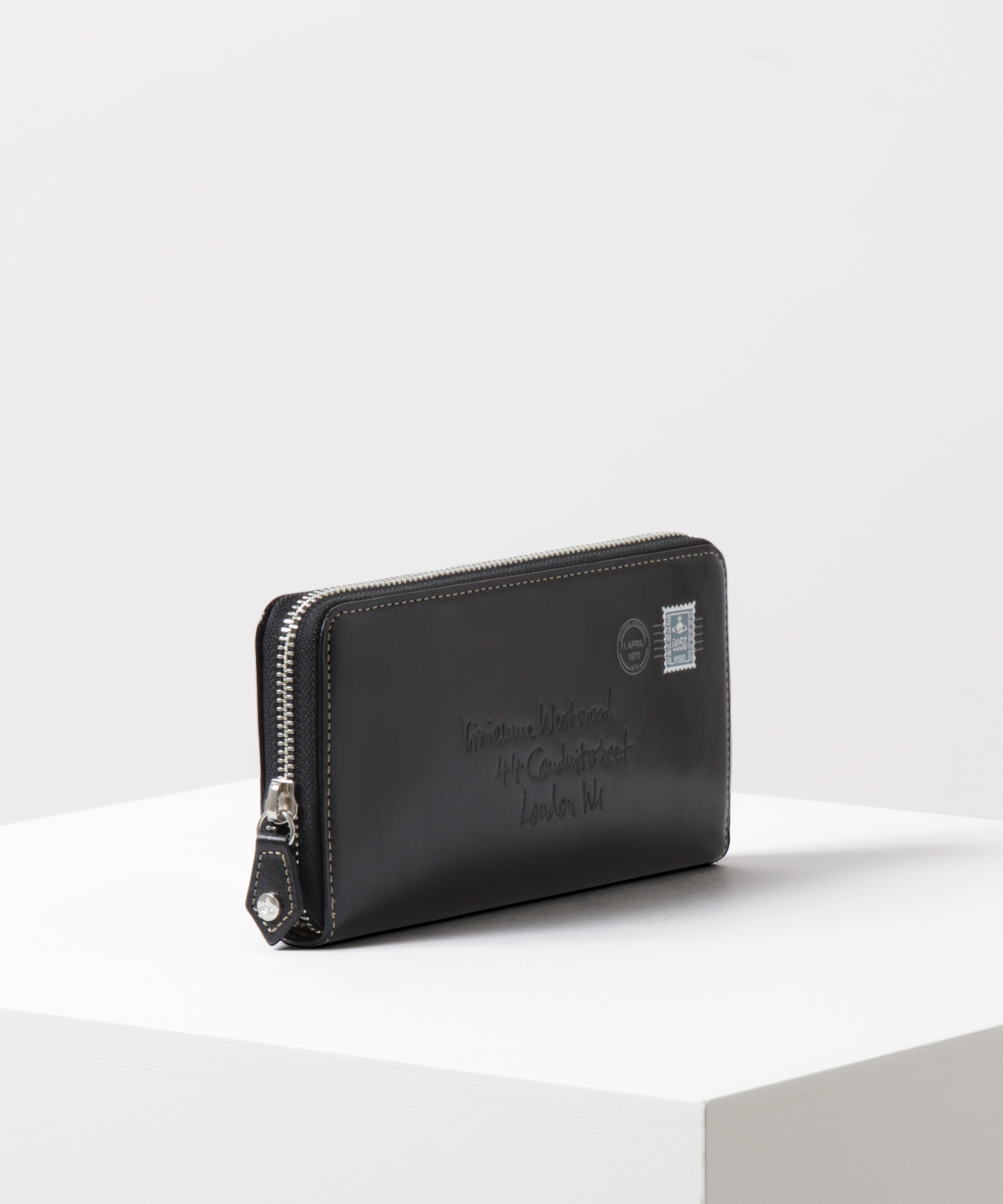 エンベロープ ラウンドファスナー長財布(ブラック)（メンズ）（VWK365