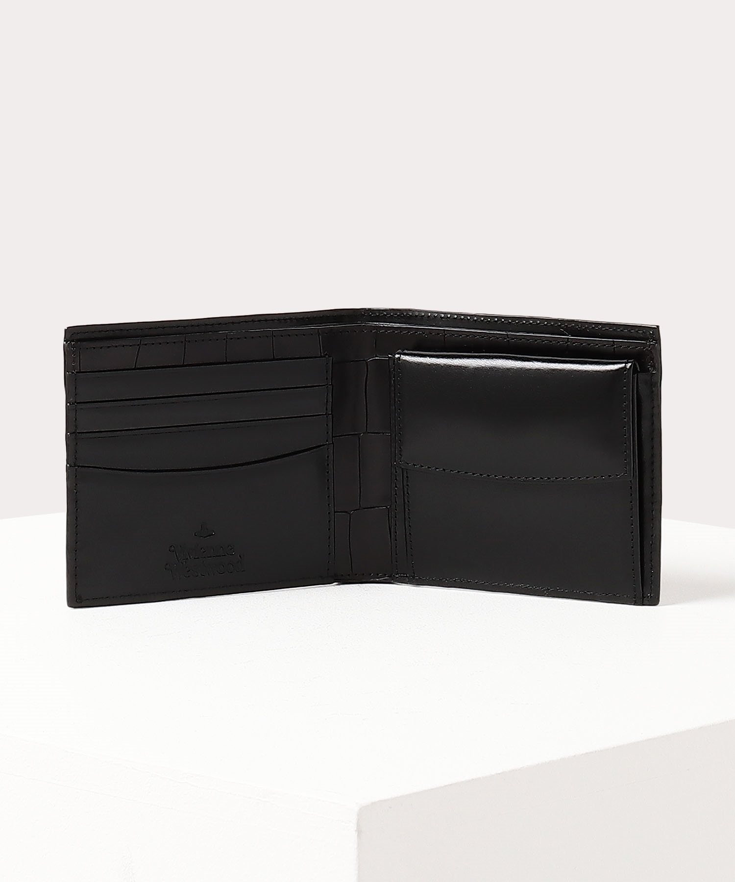 クロコII 二つ折り財布(ブラック)（メンズ）（VWK653）｜財布・レザー 