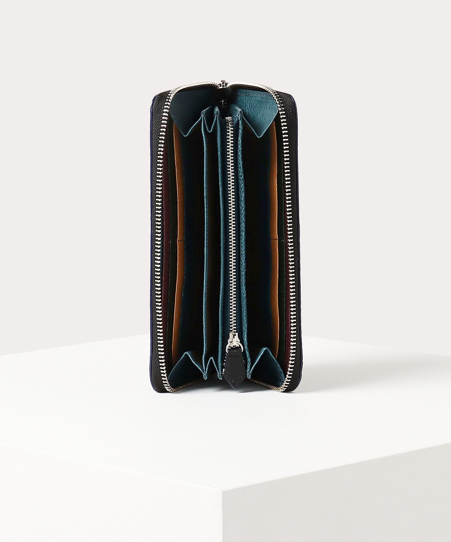 レディースファッション 財布、帽子、ファッション小物 エッジカラー ラウンドファスナー長財布(ブラック)（メンズ）（VWK714 