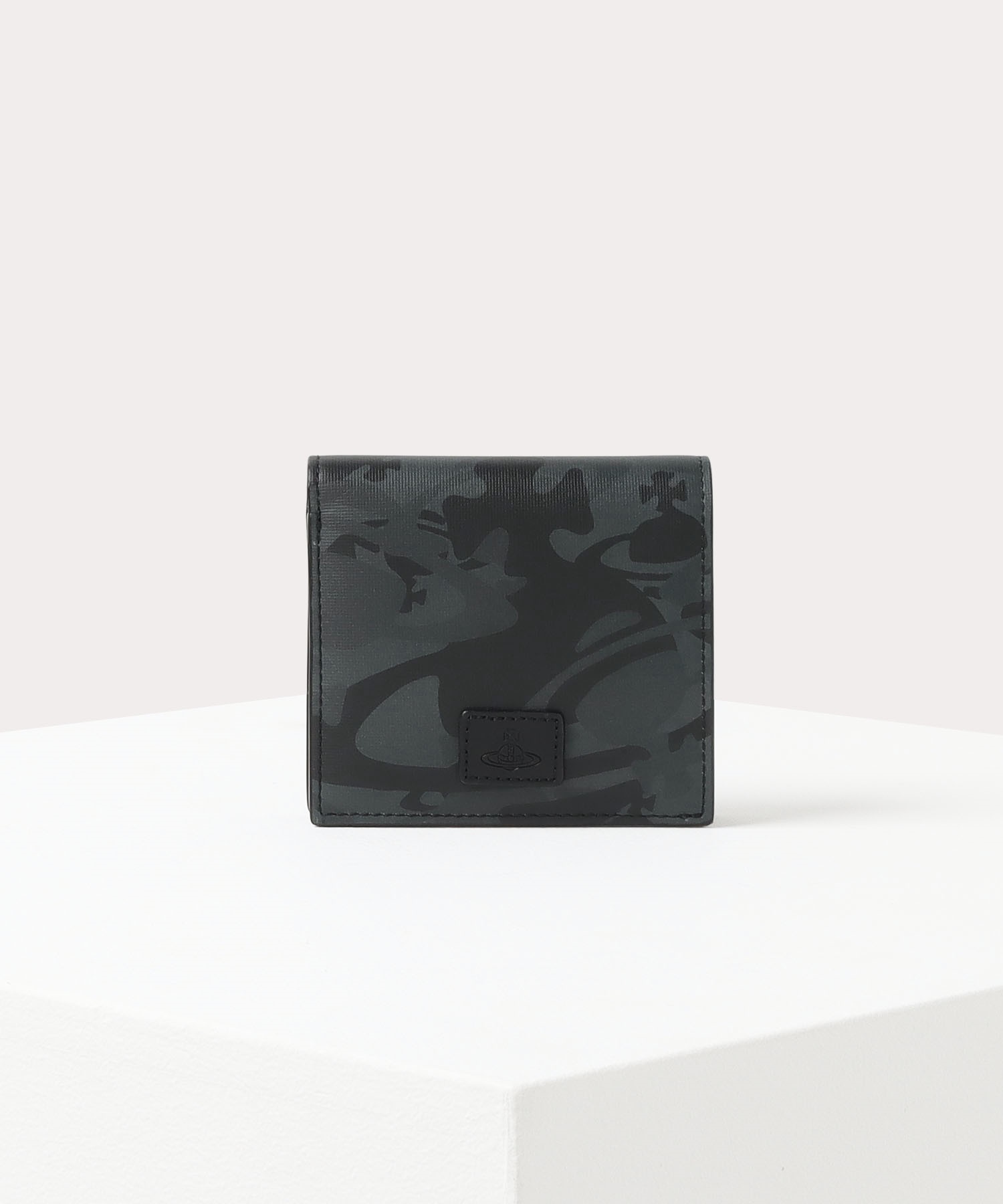 CAMOUFLAGE ORB コンパクト二つ折り財布(ブラック)（メンズ）（VWK802