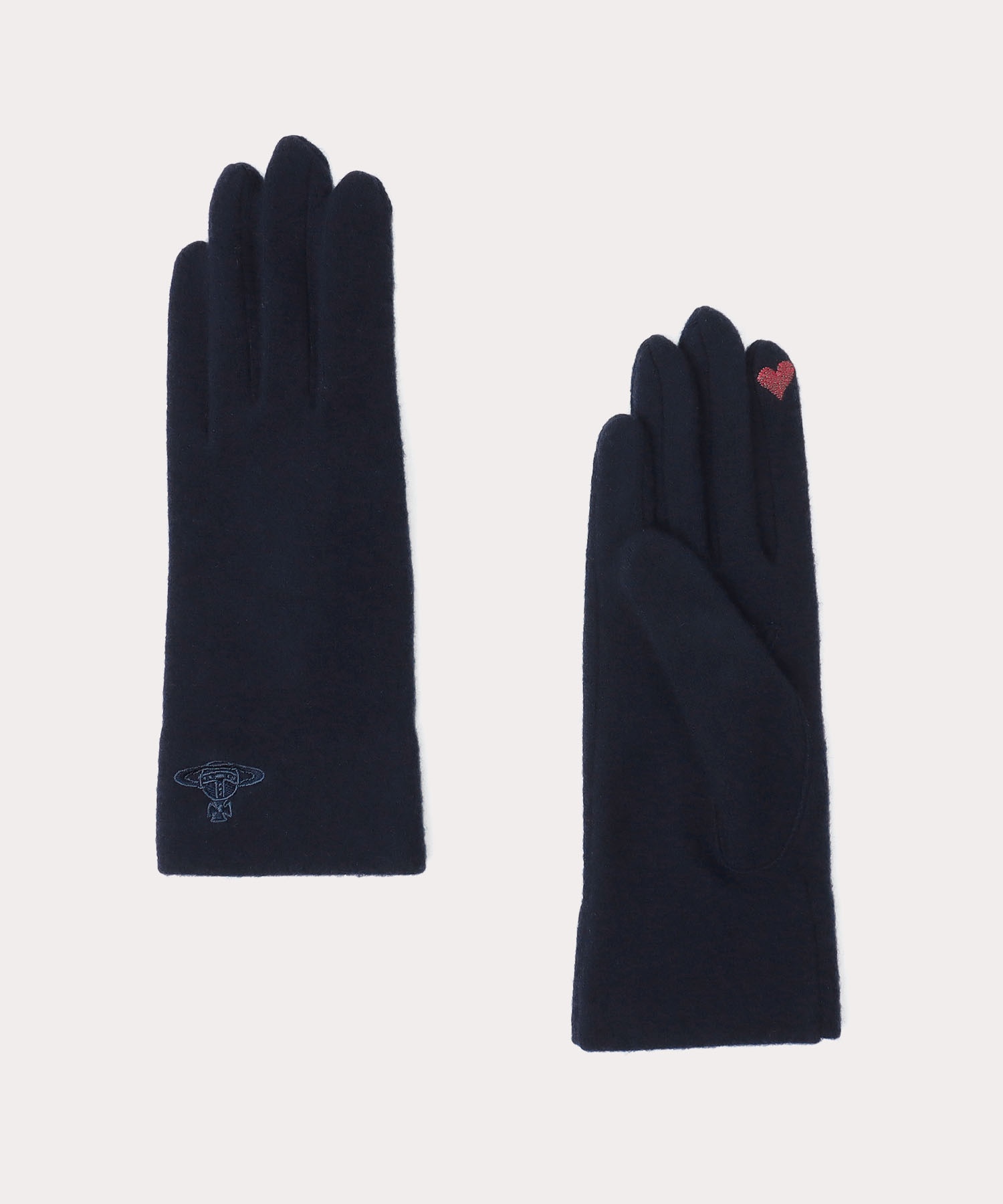 ORB刺繍 ベーシック手袋(ネイビー)（レディース）（0131VW328）｜手袋
